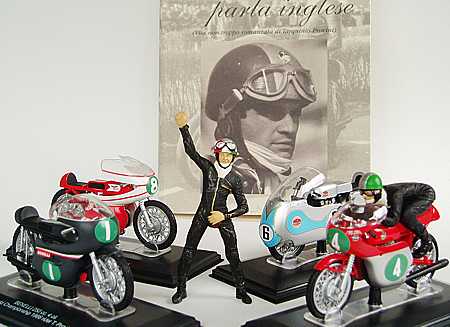 T. Provini Box mit 4 Motorrädern+2Fahrerfiguren